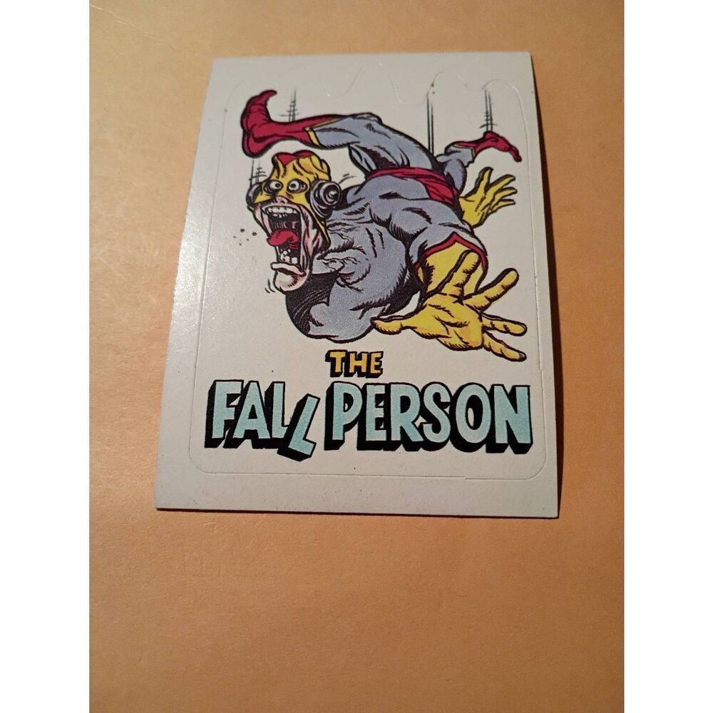 1983 General Mills Zero Hero Trading Card Sticker Vintage #50 Fall Person